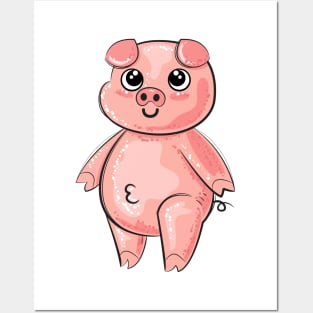 Cute Pig Art Posters and Art